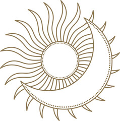 Sun and moon cosmic celestial boho spiritual design
