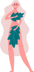 Eve covering body with leaves after sinning