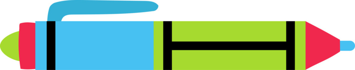 Colorful cartoon pen drawing on white background