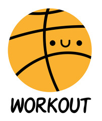 Orange basketball character encouraging a workout activity