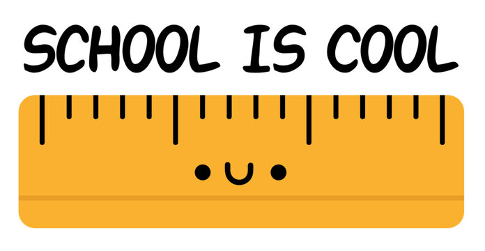 School is cool with smiling ruler education concept