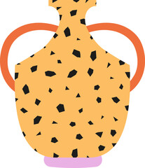 Amphora vase with leopard print texture pattern