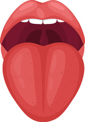 Open mouth with tongue sticking out cartoon