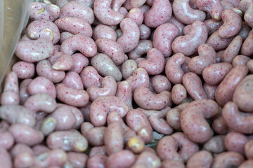 Yogurt coated nuts at farmers market
