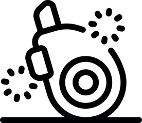 Innovative personal transportation device, a monowheel emitting sparks while moving, showcasing advanced technology and urban mobility © ylivdesign