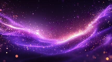 Obraz premium Luminous purple space with radiant neon effects and sparkling particles creating dynamic and magical cosmic atmosphere full of glowing light and vibrant energy