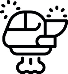 Innovative transportation showcasing a flying car hovering above ground, emitting smoke and flashing lights, representing future technology