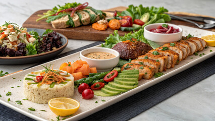 grilled salmon with vegetables