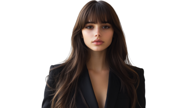 Confident businesswoman posing on transparent background