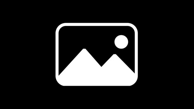 Gallery interface motion symbol. Animation graphic of adding a new image or photo to a gallery interface symbol.