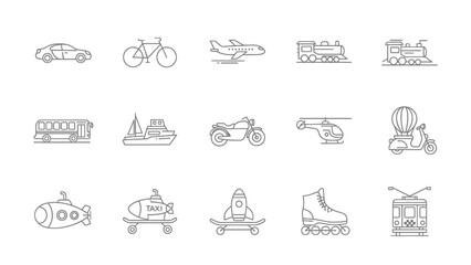 Transportation Icons Set