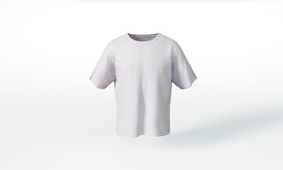 White T-shirt isolated mockup 3D rendering