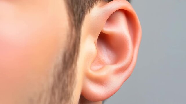 Detailed examination of human ear anatomy from different angles for educational purposes