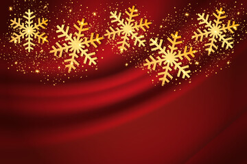 Christmas background with golden snowflakes