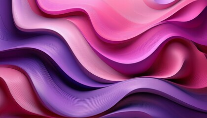 Obraz premium Abstract Wavy Shapes In Vibrant Pinks And Purples