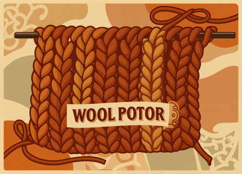Warm wool texture displayed in a creative knitting design is perfect for craft enthusiasts and textile lovers. This image showcases intricate patterns made with cozy yarn, ideal for winter projects