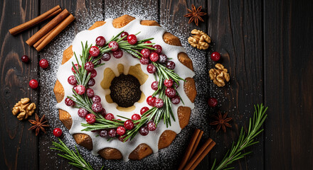 Festive Christmas Cake: Rustic Aesthetic with Natural Decorations