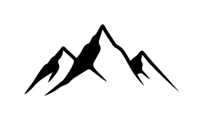 Striking mountain peak silhouette for outdoor adventure logo and design element