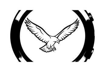 Stylized Eagle in Flight Emblem