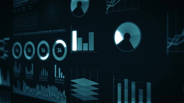 Business And Technology Digital Screen Background
Animation of a glitch business technology background with stats market data on a dark elegant design