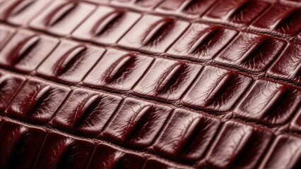 Obraz premium Deep Red Crocodile Leather Texture Macro Shot