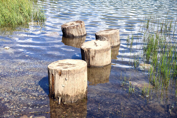 View of the surface of Strbske pleso, High Tatras, Slovakia.