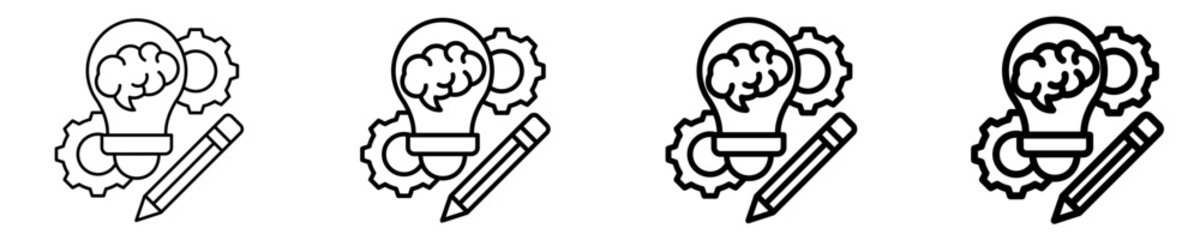 Design Thinking Process  Icon Set Different Style Collection