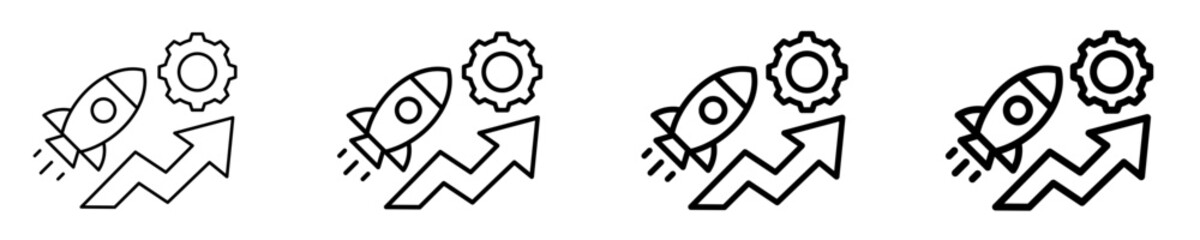 Tech Accelerator  Icon Set Different Style Collection