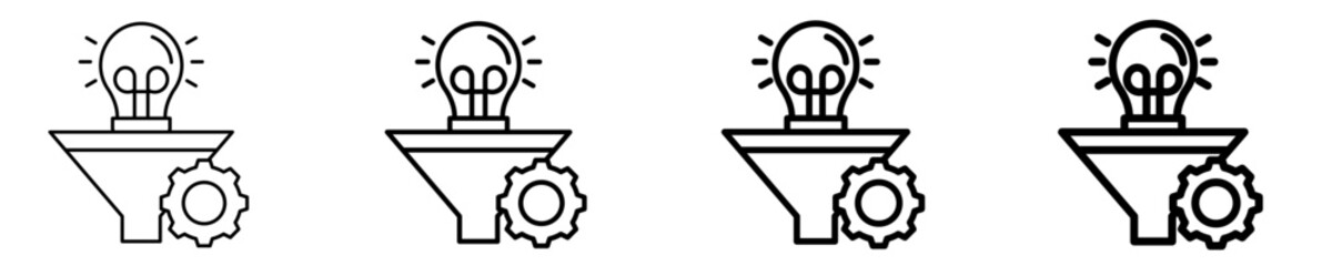 Idea Funnel  Icon Set Different Style Collection