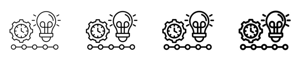 Innovation Timeline  Icon Set Different Style Collection