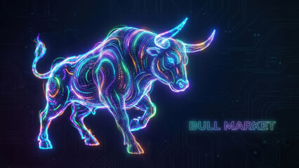 New ai palette inspires investing with ai bull symbol representing strength and growth in financial market environment