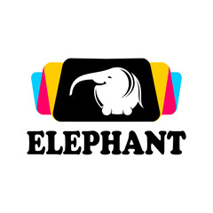 A very simple and elegant elephant logo design. Vector Illustration