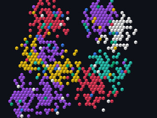 Abstract colorful geometric pattern generative art with mosaic style decorative background for creative design projects