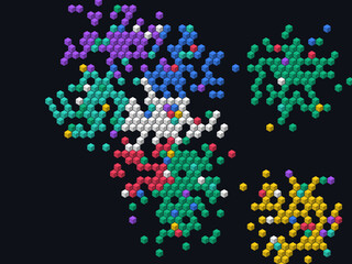 Abstract colorful pixel art background mosaic pattern with geometric shapes decorative design element