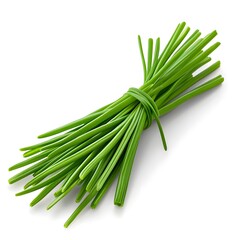 Fresh Chives Bunch Isolated on White Background