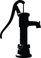 Vintage cast iron water pump silhouette