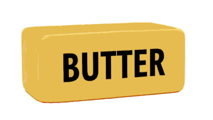Fresh butter illustration for breakfast, baking, and cooking applications. Ideal ingredient