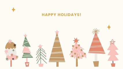 christmas tree made of paper with red ribbon