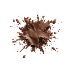 Chocolate explosion in mid-air with rich brown color