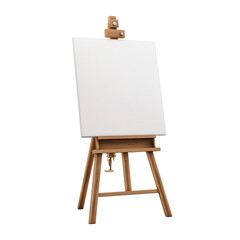 A blank canvas mounted on a wooden easel, ready to capture creativity and imagination, an embodiment of the artistic process and creative potential.