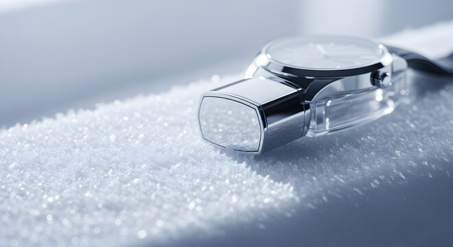 Close up of a shiny chrome zipper pull on a soft textured fabric surface with shallow depth of field