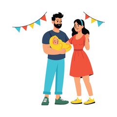 New Born Celebration Flat Vector illustration EPS 10 File