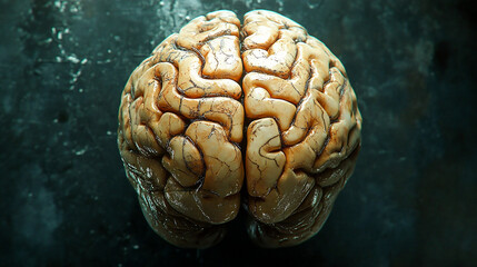 Human or virtual brain model in cyberspace, futuristic sci-fi concept, digital neural network, tech wallpaper illustration, advanced artificial intelligence theme, modern cyber aesthetic artwork