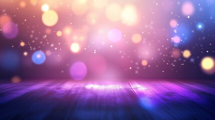 Bright bokeh lights illuminate, creating an enchanted stage for festive events