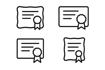 Certificates with ribbons displayed in simple designs suitable for various achievements and awards