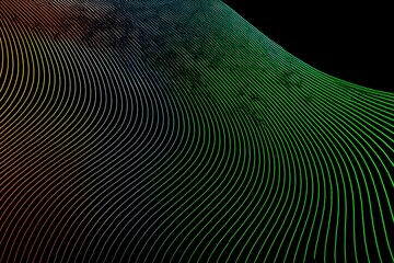 3d illustration of abstract digital wave pattern with glowing lines in gradient colors