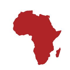 Map of Africa, sign silhouette. World Map Globe. Vector Illustration isolated on white background. African continent.