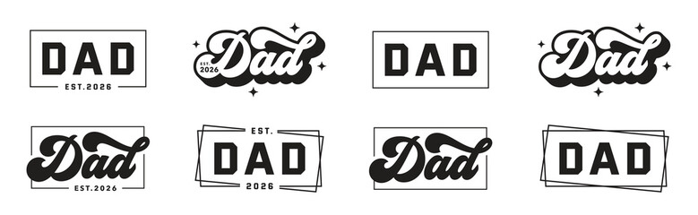 Dad EST 2026 Typography Vector Set – Father’s Day Graphic Designs