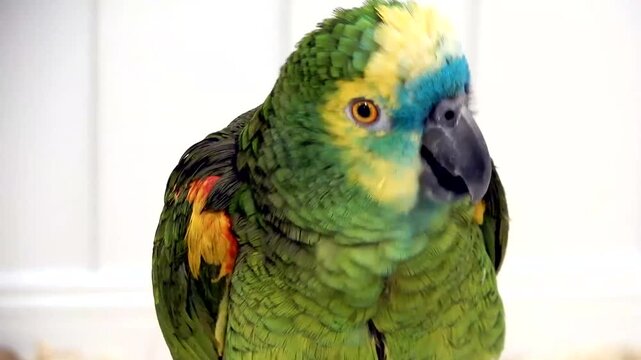 Portrait of The blue-fronted amazon parrot