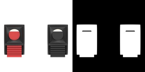3D rendering illustration of a couple of spring clip speaker terminals